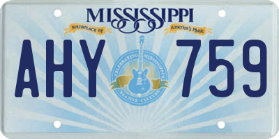 MS license plate AHY759