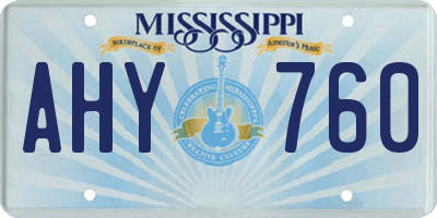 MS license plate AHY760