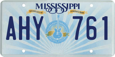 MS license plate AHY761