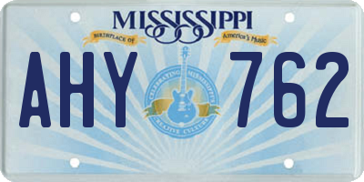 MS license plate AHY762