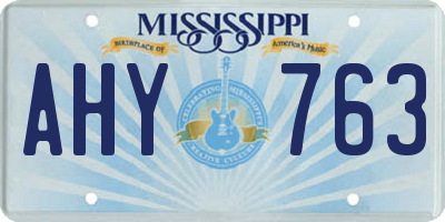 MS license plate AHY763