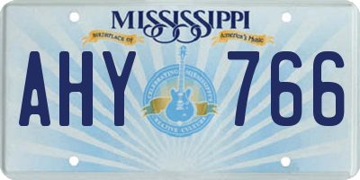 MS license plate AHY766