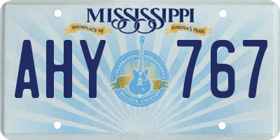 MS license plate AHY767