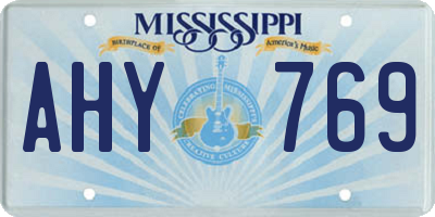 MS license plate AHY769