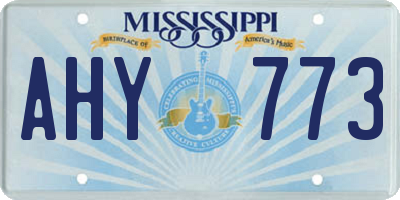 MS license plate AHY773