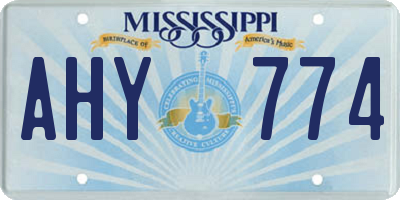MS license plate AHY774