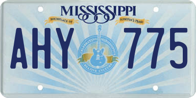 MS license plate AHY775