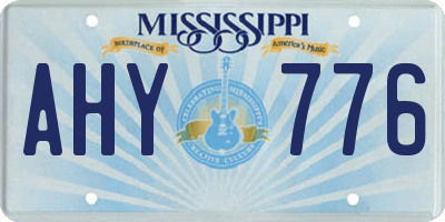 MS license plate AHY776