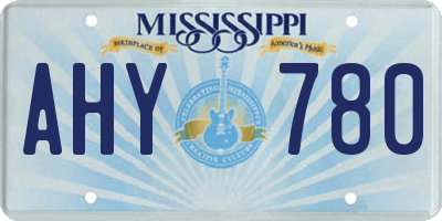 MS license plate AHY780