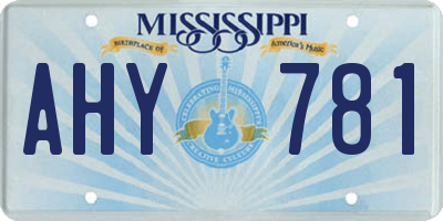MS license plate AHY781