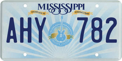 MS license plate AHY782