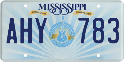 MS license plate AHY783