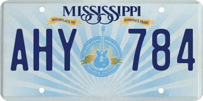 MS license plate AHY784