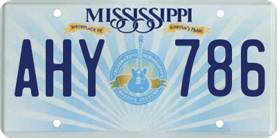 MS license plate AHY786
