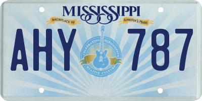 MS license plate AHY787