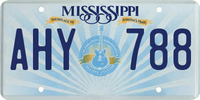 MS license plate AHY788