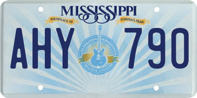 MS license plate AHY790
