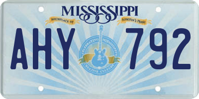 MS license plate AHY792