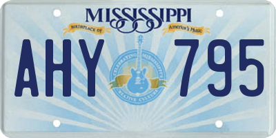 MS license plate AHY795