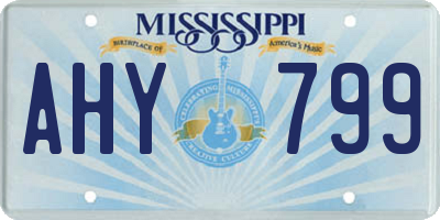 MS license plate AHY799