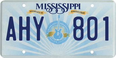MS license plate AHY801