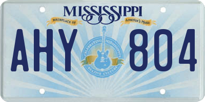 MS license plate AHY804