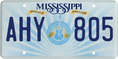 MS license plate AHY805