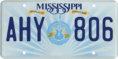 MS license plate AHY806