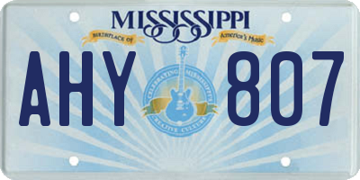 MS license plate AHY807
