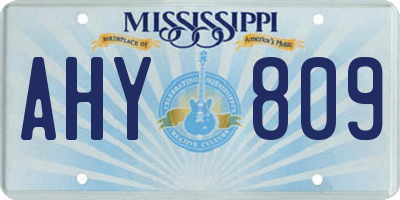 MS license plate AHY809