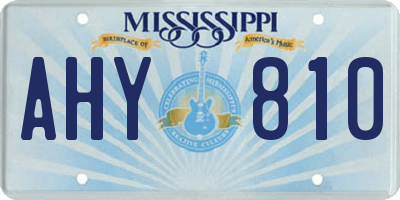 MS license plate AHY810