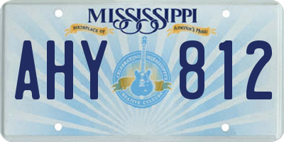 MS license plate AHY812