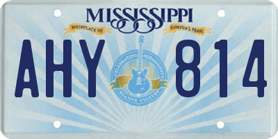 MS license plate AHY814