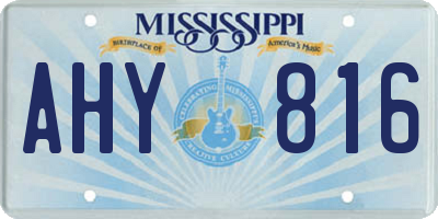 MS license plate AHY816