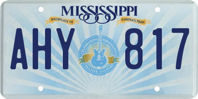 MS license plate AHY817