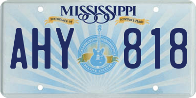 MS license plate AHY818