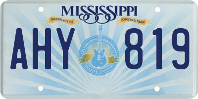 MS license plate AHY819