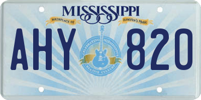 MS license plate AHY820