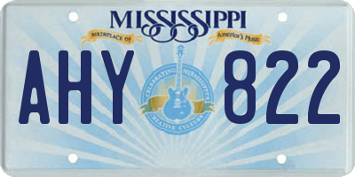 MS license plate AHY822