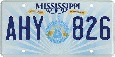 MS license plate AHY826