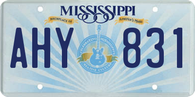 MS license plate AHY831