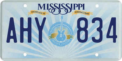 MS license plate AHY834