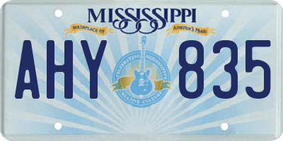MS license plate AHY835