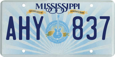 MS license plate AHY837