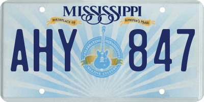 MS license plate AHY847