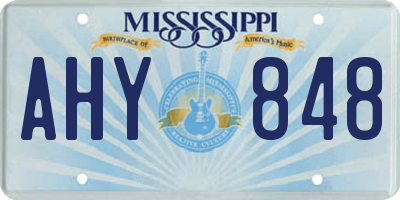 MS license plate AHY848