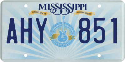 MS license plate AHY851