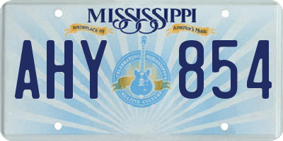 MS license plate AHY854
