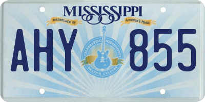 MS license plate AHY855