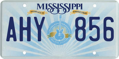 MS license plate AHY856